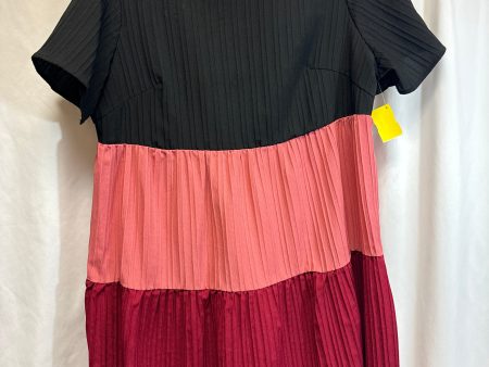 Dress Casual Midi By Shein In Black & Red, Size: 2x For Discount