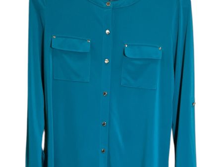 Blouse Long Sleeve By Dana Buchman In Green, Size: S on Sale