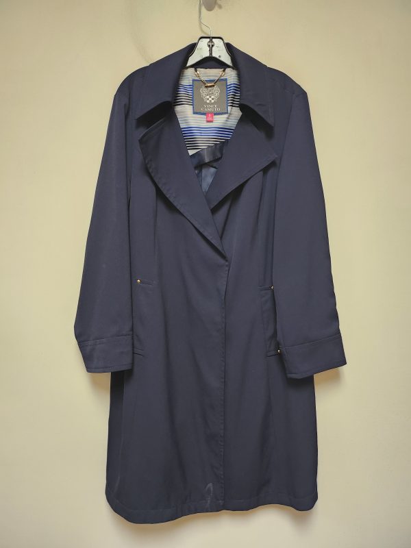 Coat Trench Coat By Vince Camuto In Navy, Size: Xl For Discount