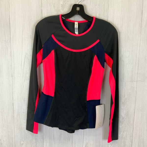 Athletic Top Long Sleeve Collar By Lululemon In Grey & Pink, Size: 4 Online