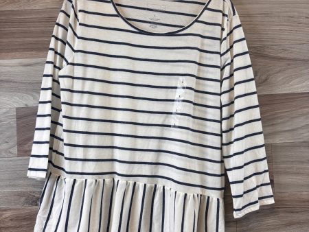 Top 3 4 Sleeve Basic By Sonoma In Striped Pattern, Size: L Discount