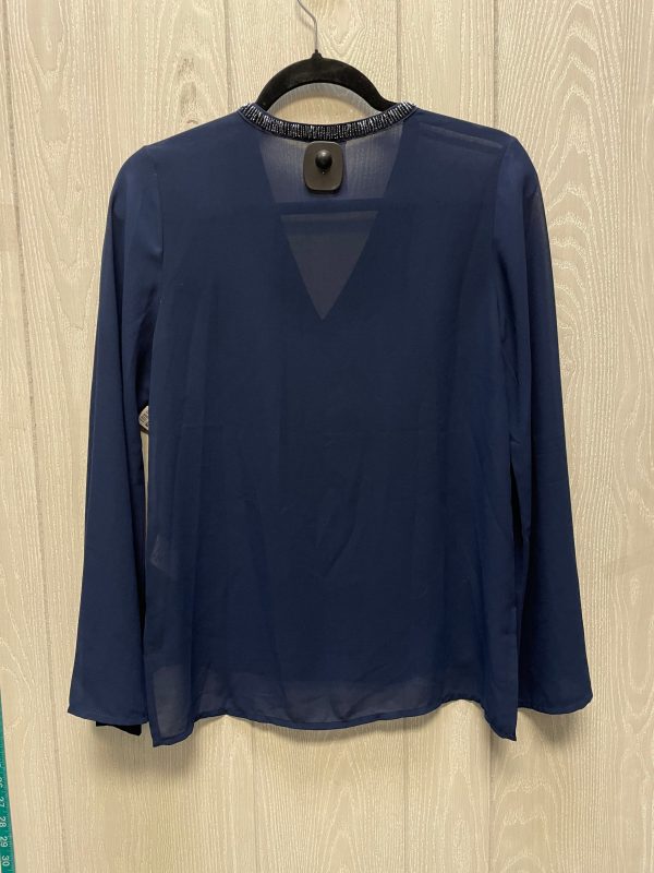 Blouse Long Sleeve By Alya In Navy, Size: S For Cheap