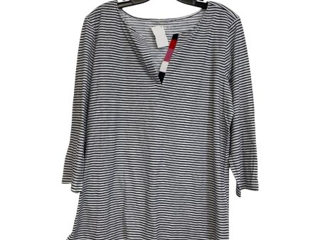 Top 3 4 Sleeve Basic By Loft O In Striped, Size: L Discount