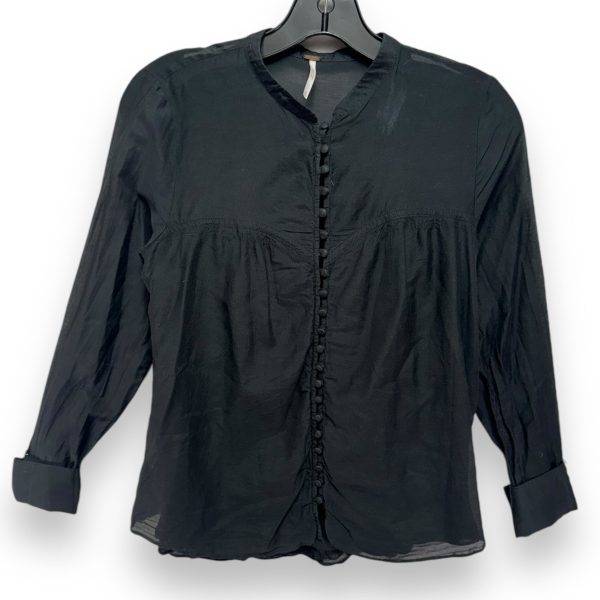 Live To Tell Silk Blouse By Free People In Black, Size: XS Discount