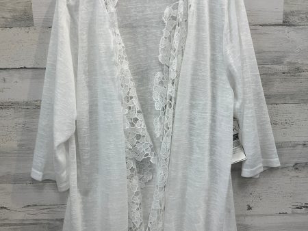 Cardigan By Clothes Mentor In White, Size: 2x For Cheap