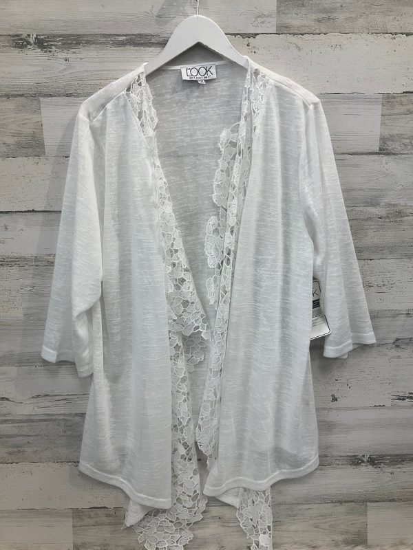 Cardigan By Clothes Mentor In White, Size: 2x For Cheap