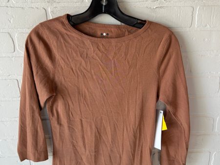 Top 3 4 Sleeve Basic By Three Dots In Tan, Size: M Online