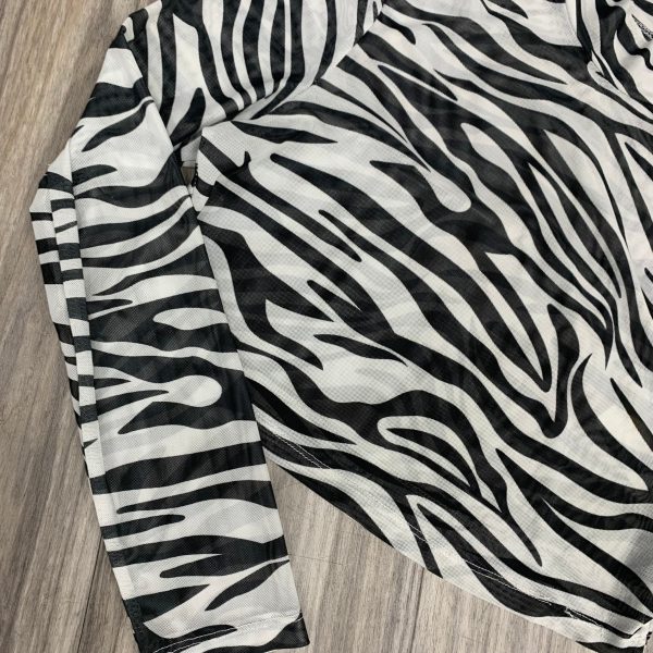 Mesh Top Long Sleeve By Shein In Bengals Animal Print, Size: Xl For Discount