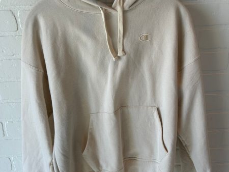 Sweatshirt Hoodie By Champion In Cream, Size: S Discount