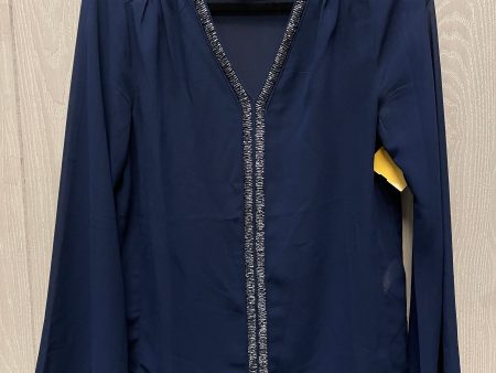 Blouse Long Sleeve By Alya In Navy, Size: S For Cheap