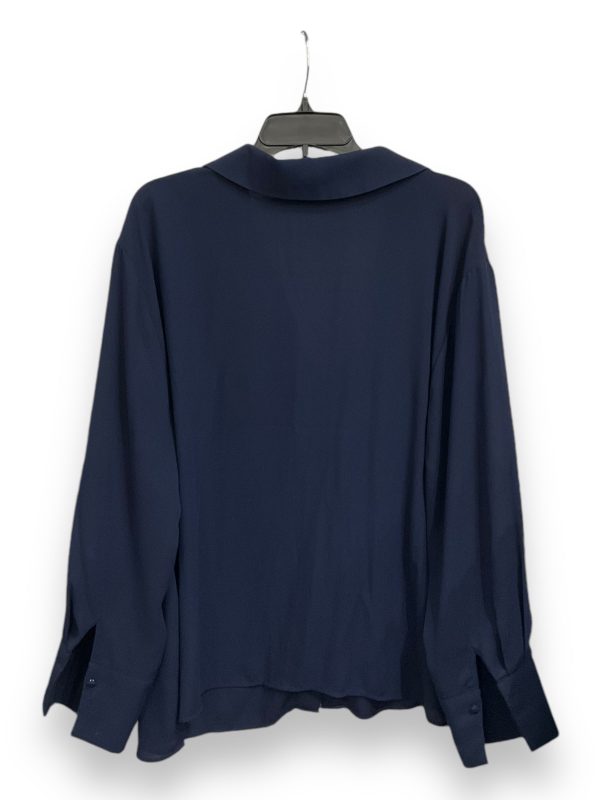 Blouse Long Sleeve By Eloquii In Navy, Size: 1x For Sale