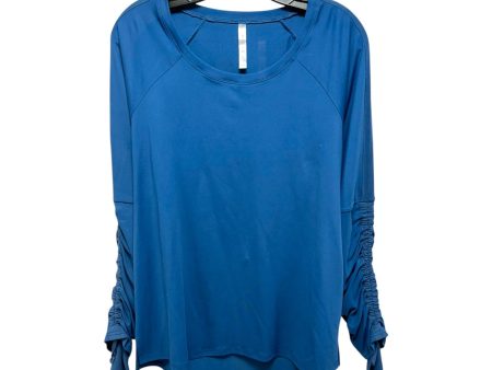 Cashel Adjustable Athletic Top Long Sleeve Crewneck By Fabletics In Blue, Size: Xxl Supply