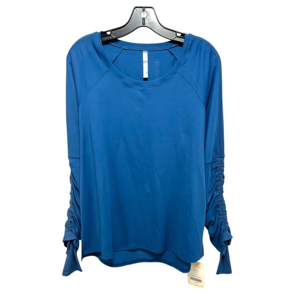 Cashel Adjustable Athletic Top Long Sleeve Crewneck By Fabletics In Blue, Size: Xxl Supply