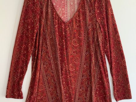 Top Long Sleeve By Mumu In Red, Size: M Online Sale