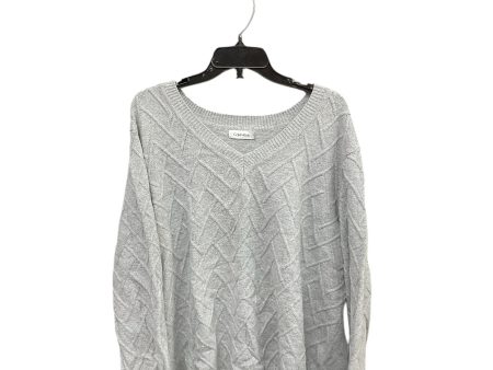 Sweater By Calvin Klein In Grey, Size: 1x Hot on Sale