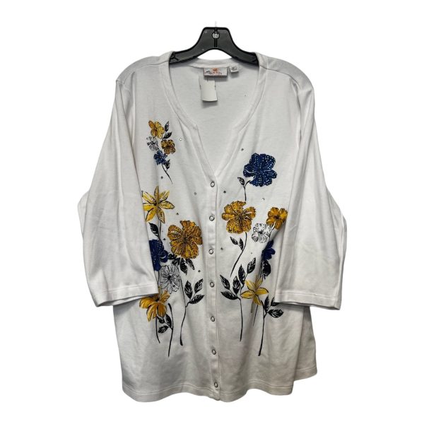 Cardigan By Quaker Factory In Floral, Size: Xl For Cheap