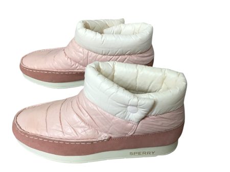 Boots Ankle Flats By Sperry In Pink & White, Size: 8.5 Supply