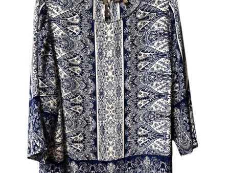 Top 3 4 Sleeve By Rose And Olive In Blue & White, Size: 1x Supply