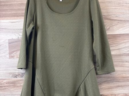 Top 3 4 Sleeve Basic By Ny Collection In Green, Size: L Cheap