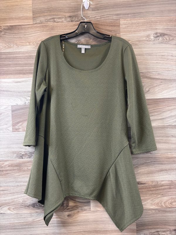 Top 3 4 Sleeve Basic By Ny Collection In Green, Size: L Cheap