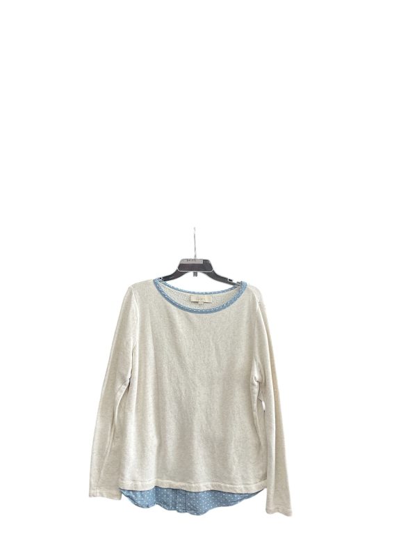 Top Long Sleeve By Loft In Cream, Size: L Discount