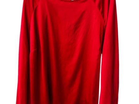 Top Long Sleeve Basic By Eloquii In Red, Size: 1x Fashion