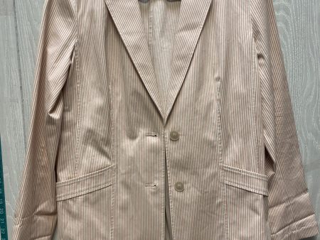 Blazer Designer By Lafayette 148 In Cream & Tan, Size: M Online Sale