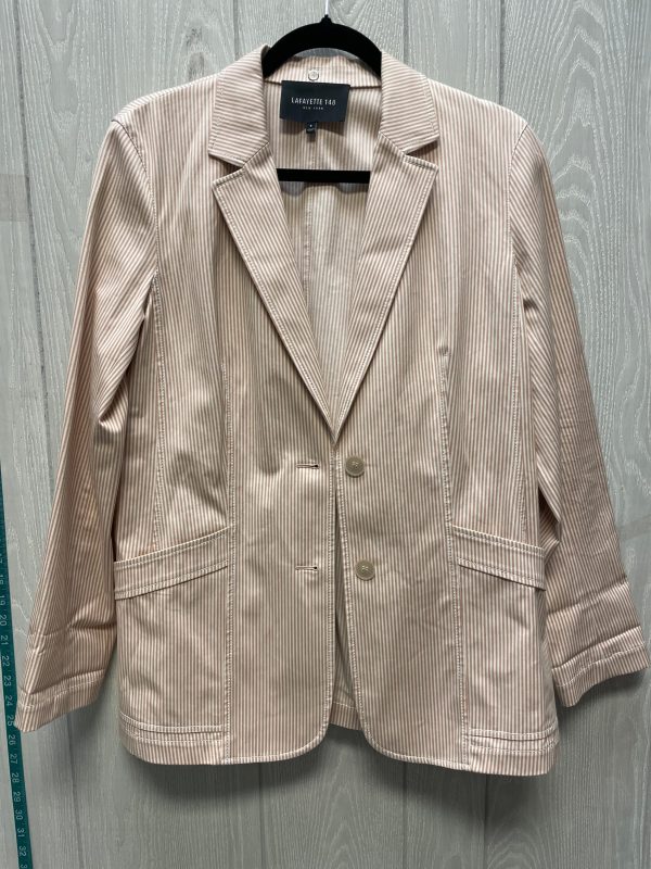 Blazer Designer By Lafayette 148 In Cream & Tan, Size: M Online Sale