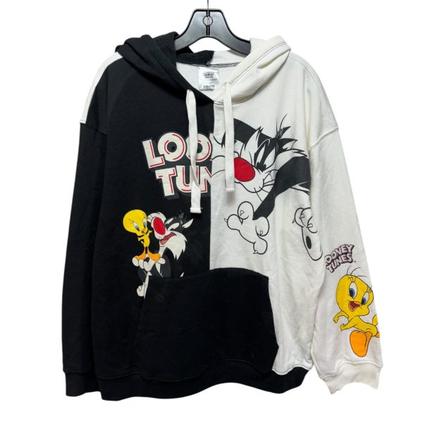 Looney Tunes Hoodie In Black & Cream, Size: Xxl on Sale