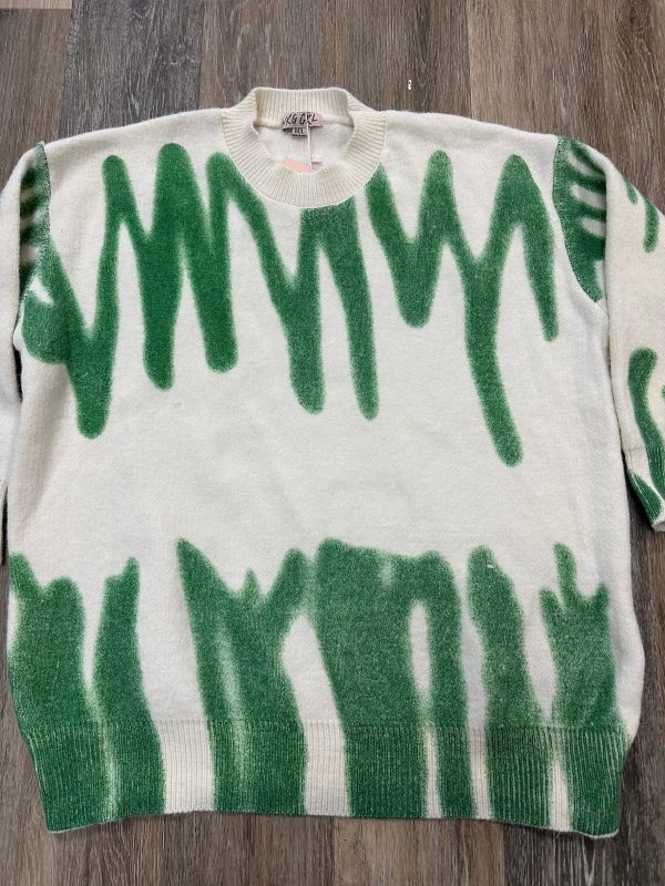 Sweater By VRG GRL In Green White Cheap