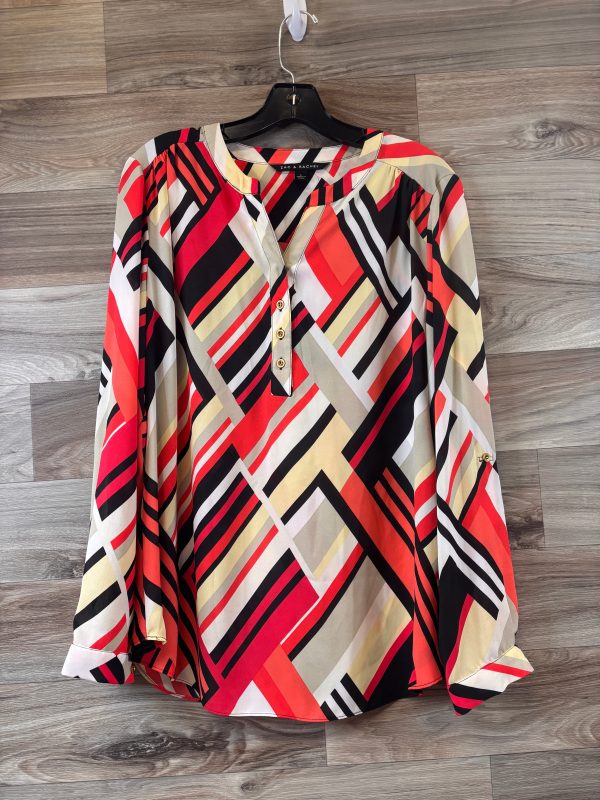 Top Long Sleeve By Zac And Rachel In Black & Orange, Size: L Fashion