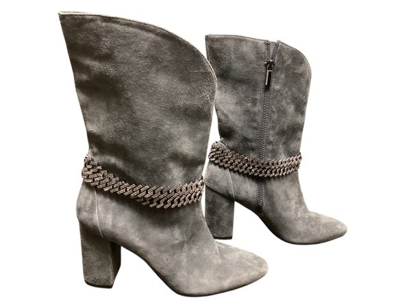 Boots Mid-calf Heels By White House Black Market In Grey, Size: 8 Fashion