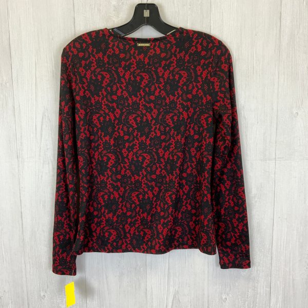 Top 3 4 Sleeve Basic By Michael By Michael Kors In Black & Red, Size: Xs Online Hot Sale