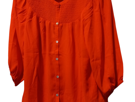 Blouse Long Sleeve By Nanette By Nanette Lepore In Orange, Size: M Supply