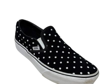 Classic Slip-On Suede  Polka Dot  Sneakers By Vans In Black & White, Size: 9.5 Hot on Sale