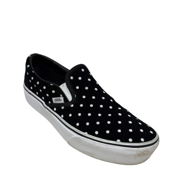 Classic Slip-On Suede  Polka Dot  Sneakers By Vans In Black & White, Size: 9.5 Hot on Sale