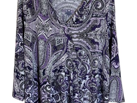 Top 3 4 Sleeve By Lane Bryant In Purple, Size: 1x For Cheap