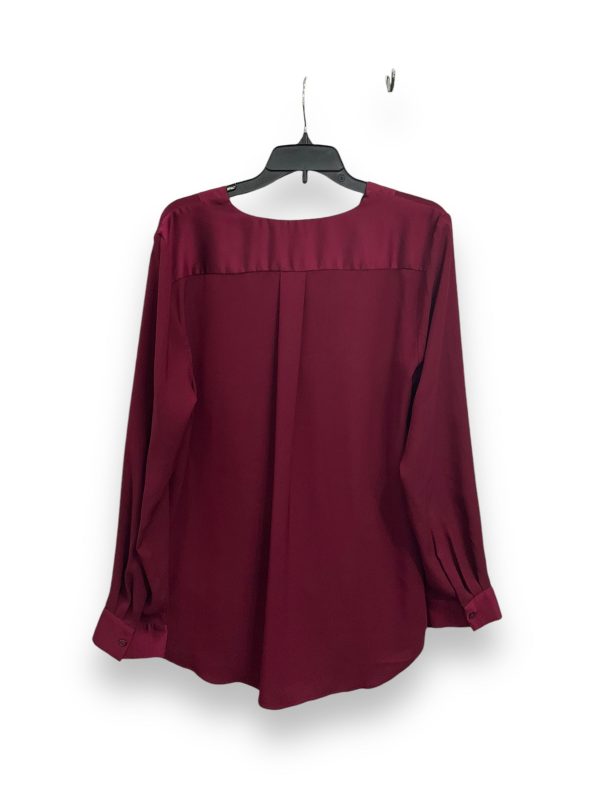 Blouse Long Sleeve By Ann Taylor In Red, Size: L Fashion