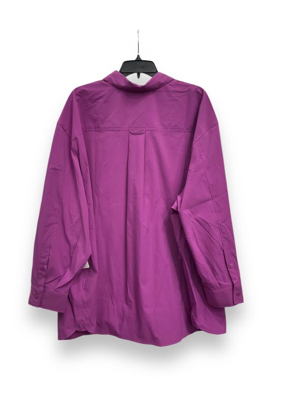 Blouse Long Sleeve By Athleta In Purple, Size: 3x Online