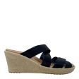 A-Leigh Crisscross Wedge Sandals By Crocs In Blue, Size: 8 For Discount