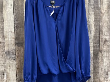 Blouse Long Sleeve By International Concepts In Blue, Size: 2x Sale