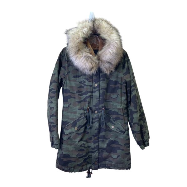 Coat Parka By Lucky Brand In Camouflage Print, Size:Xs Discount