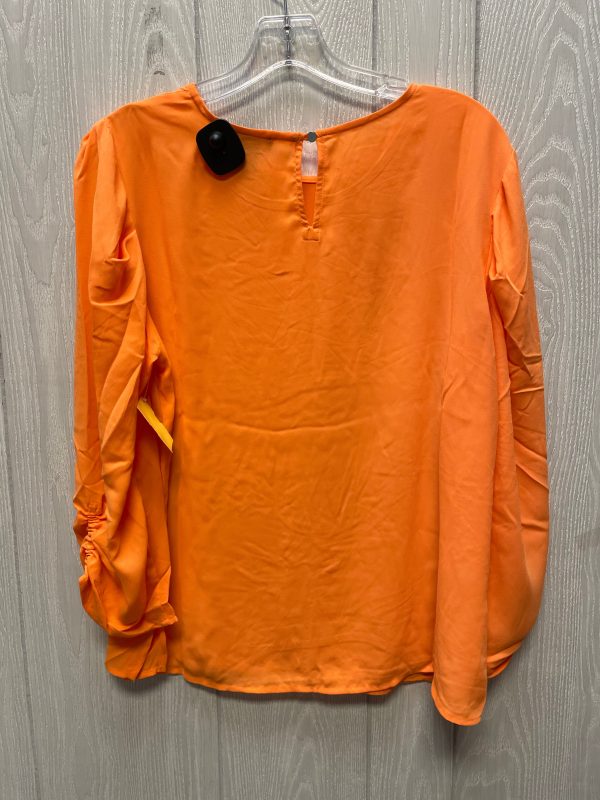 Blouse Long Sleeve By Dkny In Orange, Size: M Fashion