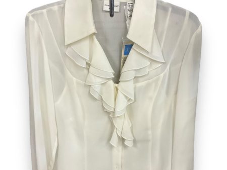 Blouse Long Sleeve By Covington In Ivory, Size: M For Sale