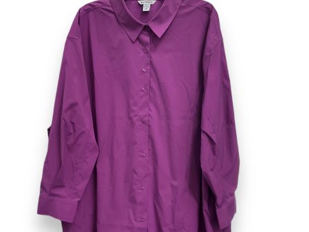 Blouse Long Sleeve By Athleta In Purple, Size: 3x Online