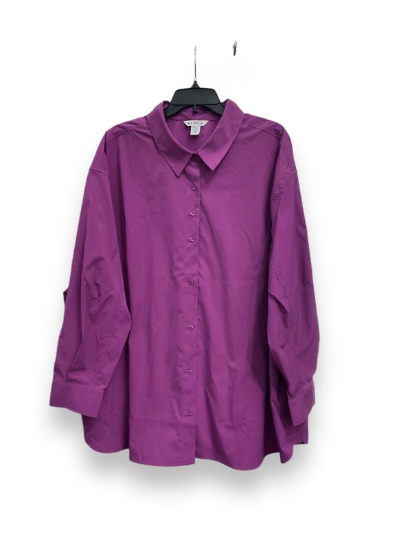 Blouse Long Sleeve By Athleta In Purple, Size: 3x Online