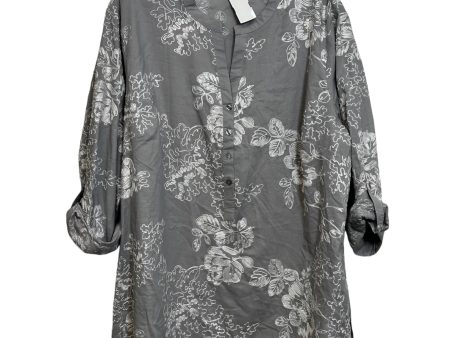 Top 3 4 Sleeve By Cynthia Rowley In Grey, Size: 2x on Sale