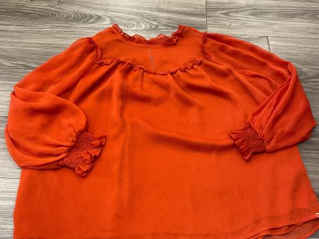 Blouse Long Sleeve By Torrid In Orange, Size: 3x Hot on Sale