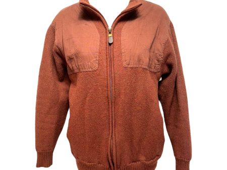 Wool Sweater Cardigan By Orvis In Copper, Size: S Online now