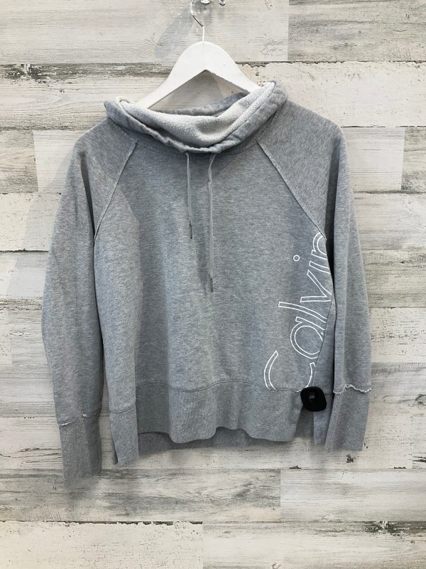 Athletic Sweatshirt Collar By Calvin Klein Performance In Grey, Size: M Discount